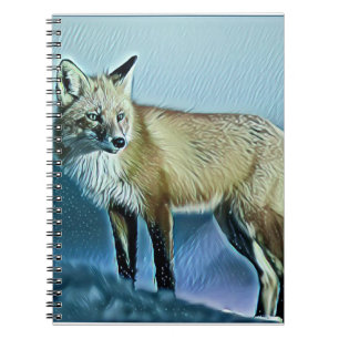 Fox Enjoying a Snowy Day  Notebook