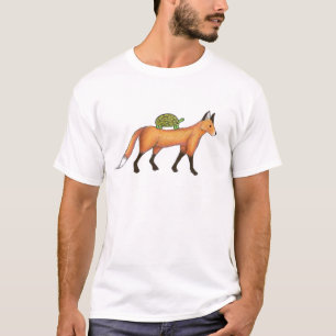 Fox et T-shirt d'impression de tortue