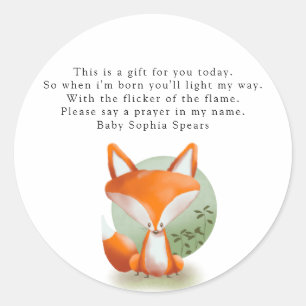 Fox - Étiquette de bougie de prière
