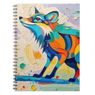 Fox Expressive abstract animal art design  Notebook