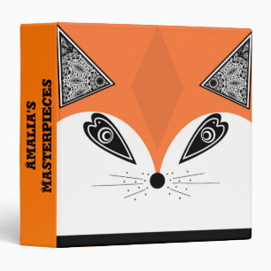 Fox face abstract modern design animal zoo pet ora binder