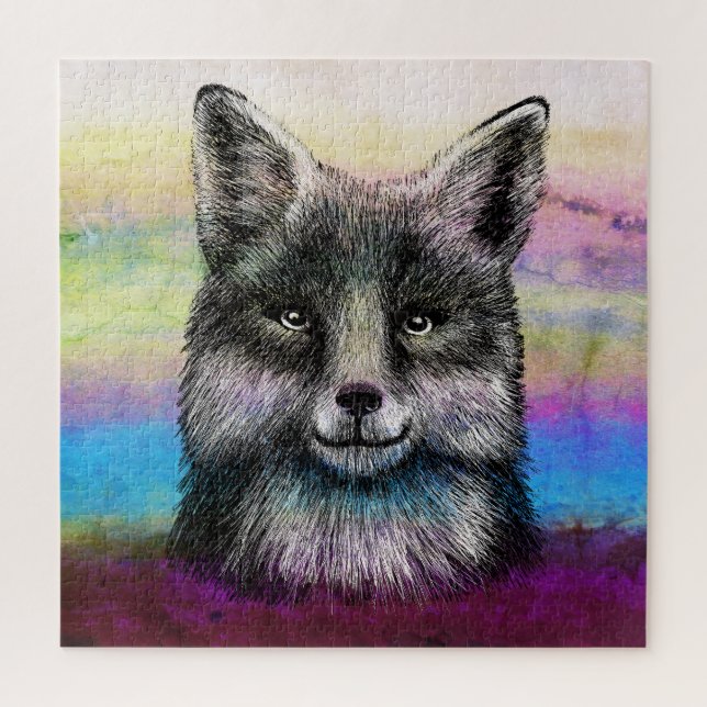 Fox face drawing jigsaw puzzle (Vertical)