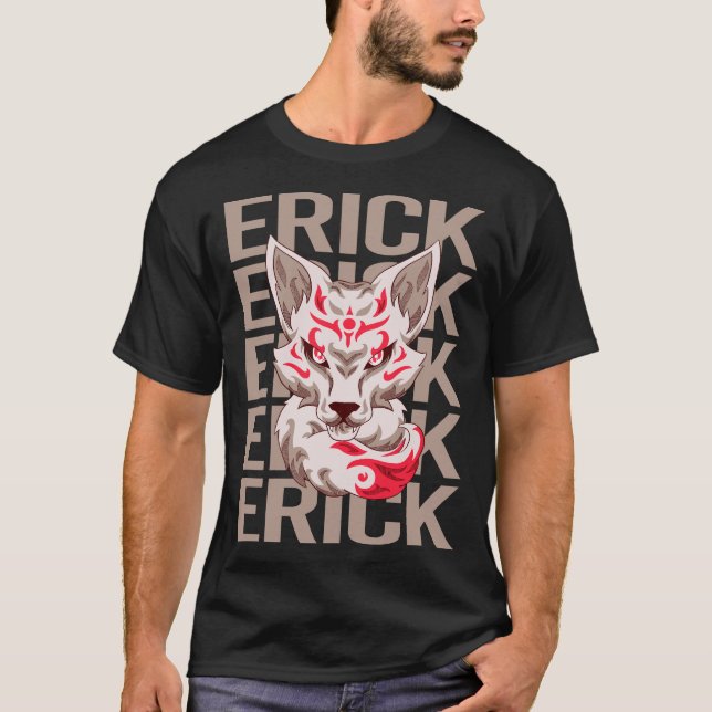 Fox Face - Erick Name T-Shirt (Front)