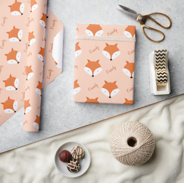 Fox Face Name Animal Wrapping Paper (Crafts)