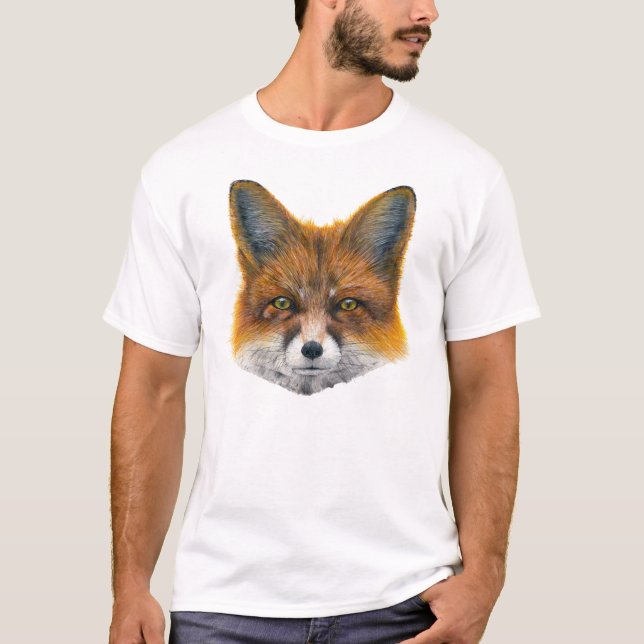 Fox face - Painting in acrylic T-Shirt (Front)