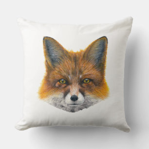 Fox face - Painting in acrylic Throw Pillow