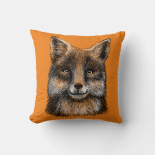 Fox face  throw pillow