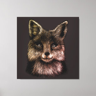 Fox face wood wall art
