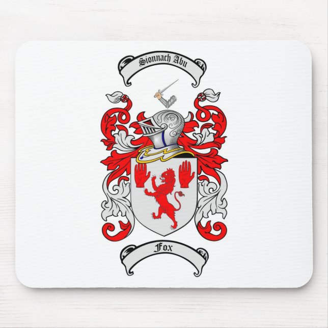 FOX FAMILY CREST -  FOX COAT OF ARMS MOUSE PAD (Front)