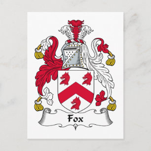 Fox Family Crest Postcard