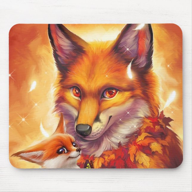 fox family mouse pad (Front)