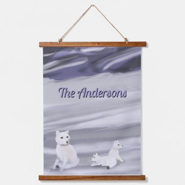 Fox Family Personalized Tapestry (Front)