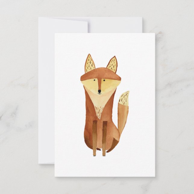 Fox Flat Note Card, Blank Thank You Card (Front)