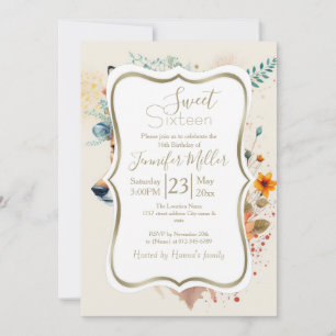 Fox Flower Crown Watercolor Invitation