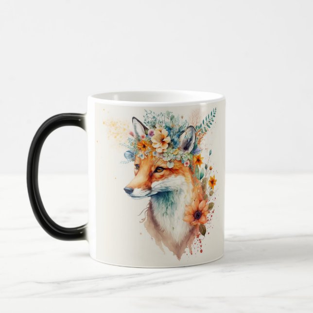 Fox Flower Crown Watercolor                        Magic Mug (Left)