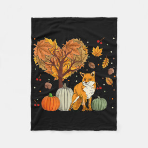 Fox For Women Men Animal Autumn Fall Season Fleece Blanket