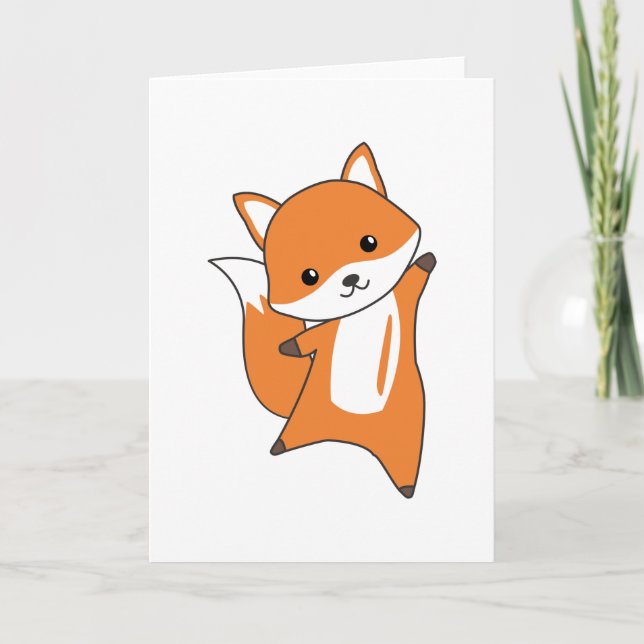 Fox Forest Animal Foxes Orange Kawaii Animals Card (Front)