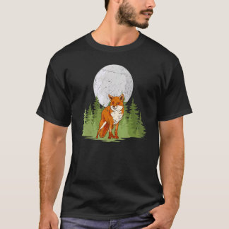 Fox Forest Animal Moon T-Shirt
