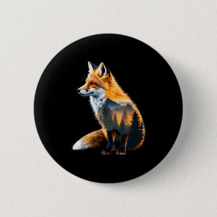 Fox Forest Nature Lover Mountains Hiking Camng Bus 2 Inch Round Button