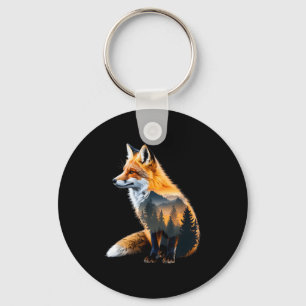 Fox Forest Nature Lover Mountains Hiking Camng Bus Keychain