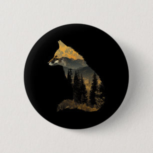 Fox Forest Nature Lover Mountains Hiking Camping B 2 Inch Round Button