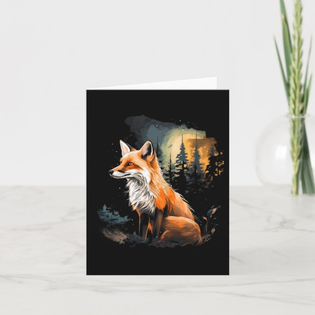 Fox Forest Nature Lover Mountains Hiking Camping H Card (Front)
