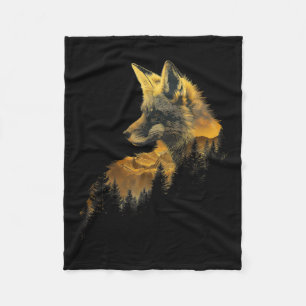 Fox Forest Nature Lover Mountains Hiking Camping H Fleece Blanket