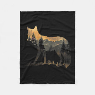 Fox Forest Nature Lover Mountains Hiking Camping H Fleece Blanket