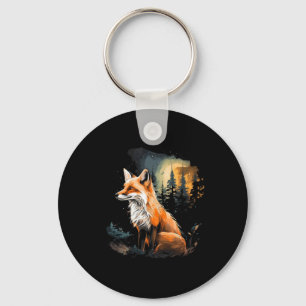 Fox Forest Nature Lover Mountains Hiking Camping H Keychain