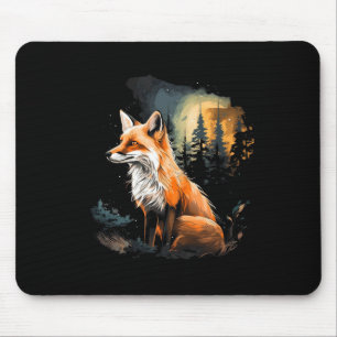 Fox Forest Nature Lover Mountains Hiking Camping H Mouse Pad