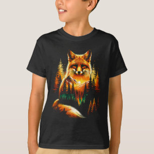Fox Forest Nature Lover Mountains Hiking Camping  T-Shirt