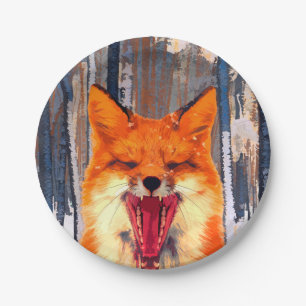 Fox forest Paper Plate