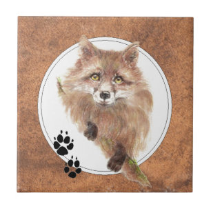 Fox, Foxes,  Animal Tracks, Nature Tile