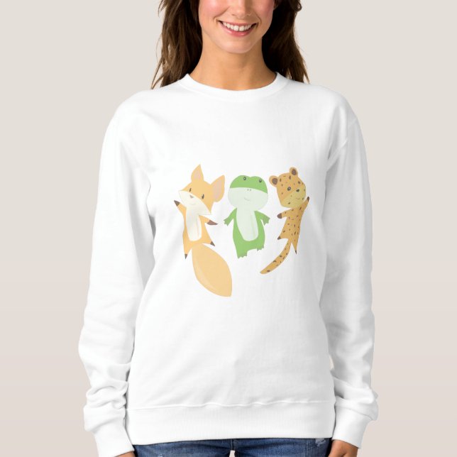 Fox Frog Leopard Animal Lovers Funny Animals Sweatshirt (Front)