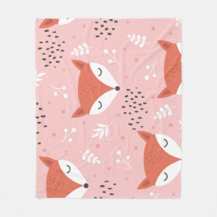 Fox Fun: Cute Forest Pattern Fleece Blanket