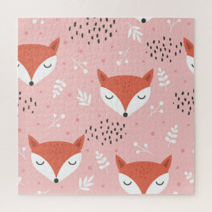 Fox Fun: Cute Forest Pattern Jigsaw Puzzle