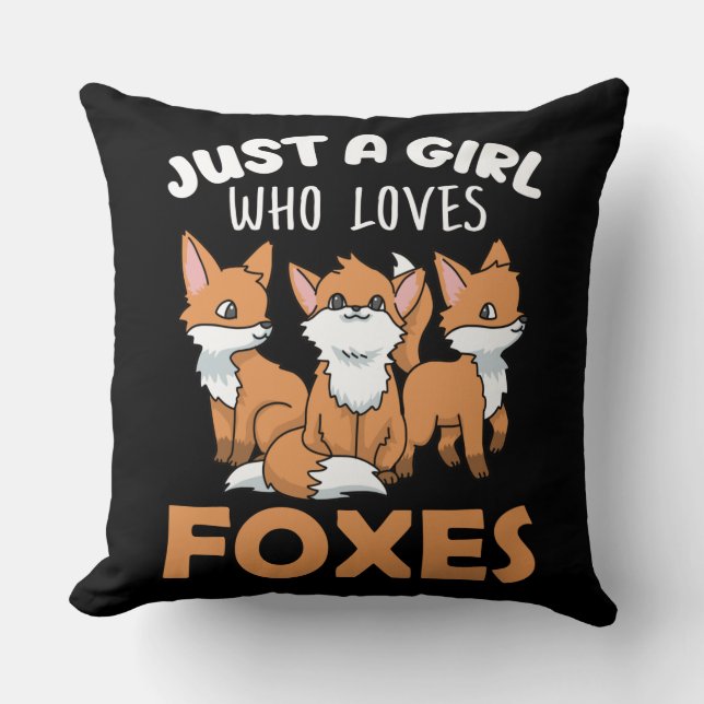 Fox Gifts Women Fox Gifts Girls Fox Lover Fox Throw Pillow (Front)