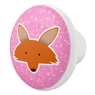 Fox Glitter Ceramic Knob