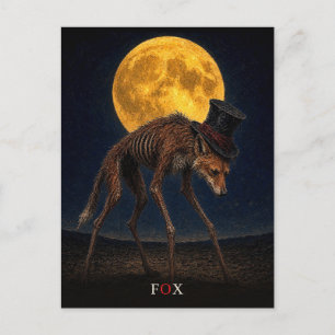 Fox Gothic Top Hat gothic Surreal Postcard