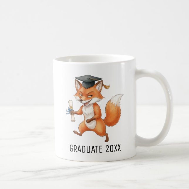 Fox Graduation Personalized Coffee Mug (Right)