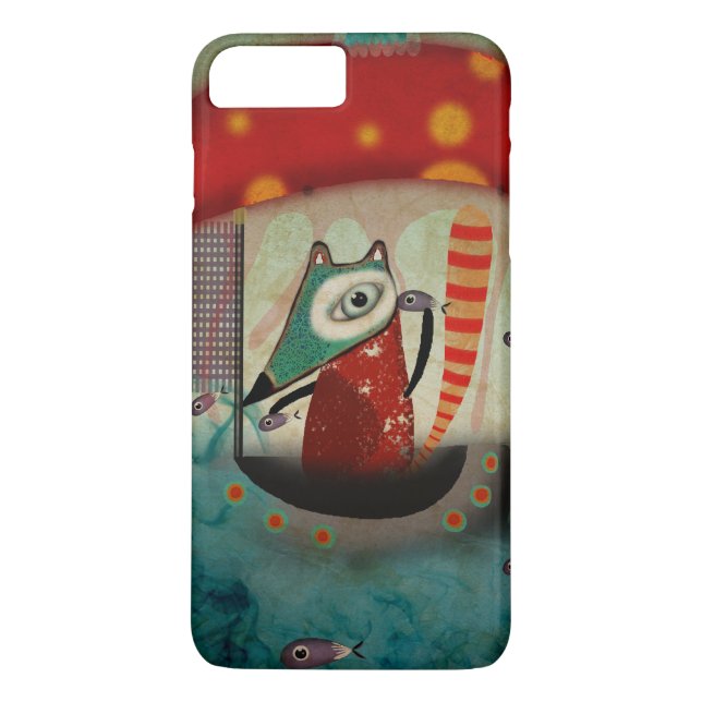 Fox Grungy striped art Case-Mate iPhone Case (Back)