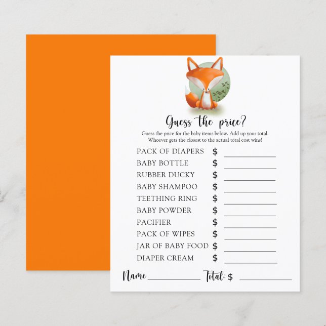 Fox - Guess the price! Game (Front/Back)