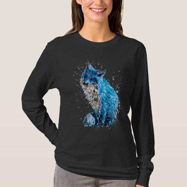 Fox Hand Painted Ice Fox T-Shirt (Front)