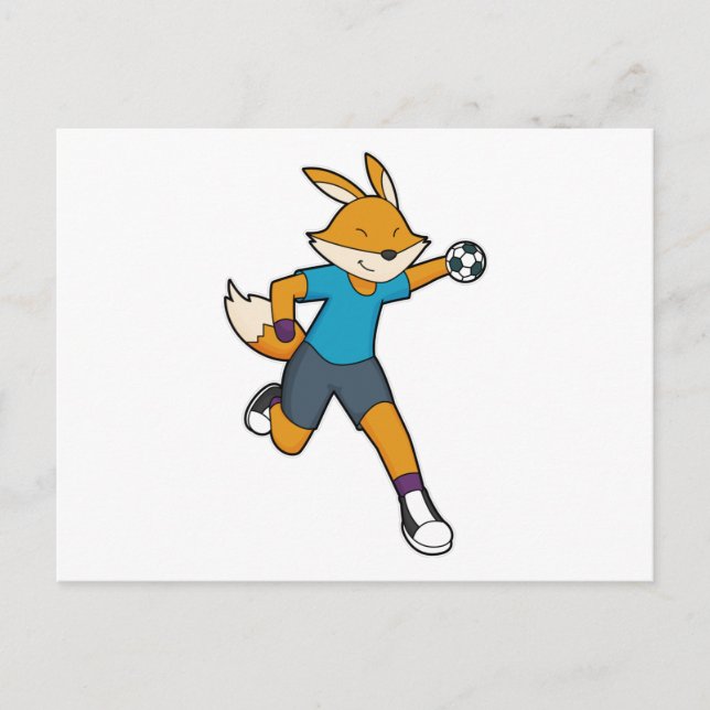 Fox Handball player Handball Postcard (Front)