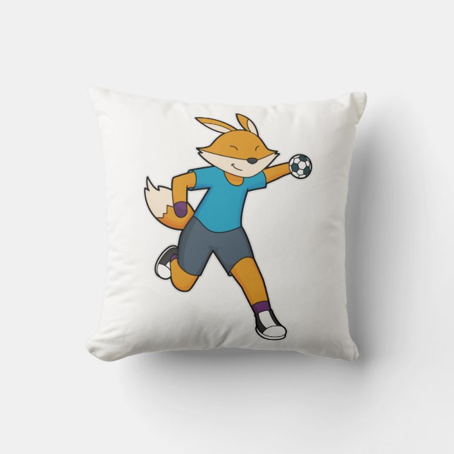 Fox Handball player Handball Throw Pillow (Front)