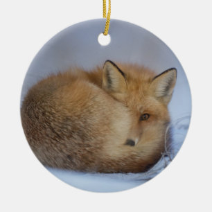 fox hanging ornament, foxy decor ceramic ornament