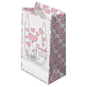 Fox Hearts Baby Shower Thank You Favor Small Gift Bag