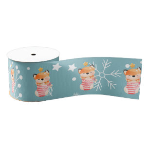 Fox Holidays Customize Grosgrain Ribbon