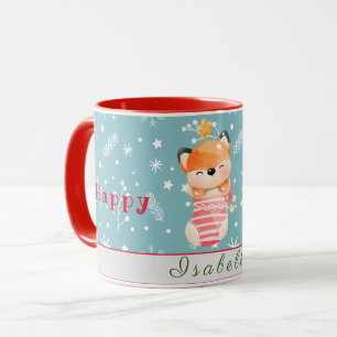 Fox Holidays Customize Text and Name Mug