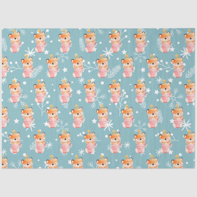 Fox Holidays Customize Tissue Paper (Front)